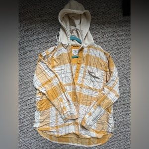 American Eagle Flannel Hoodie Size M